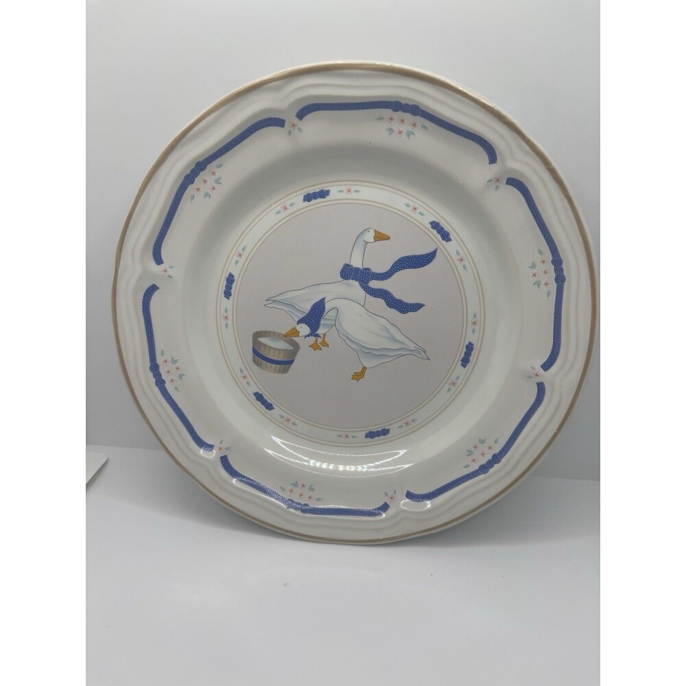 Vintage 1987 Newcor Stoneware Salad Plate 7.8 inch Cottage Core Goose Farmhouse